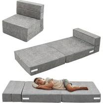 FICISOG Folding Sofa Bed Floor Mattress for Kids, 3in1 Folding Mattress Kid Fold Up Sofa Futon Folding Chair Bed, Child Foldable Mattress Floor Bed Folding Couch Trifold Mattress for Playroom