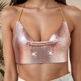 thumbnail image 2 of Daznico Spaghetti Strap Camisole Top with Metallic Chain Detail Glitter Sequin Bustier for Club Party Night Out,Mardi Gras Clothing,One Size, 2 of 4