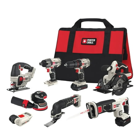 PORTER CABLE 20-Volt Max Lithium-Ion 8-Tool Combo Kit,