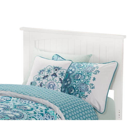 HomeStock Timeless Trends Solid Wood Twin Size Headboard with Attachable USB Turbo Charger in White, Classic Cottage Style Headboard