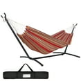 thumbnail image 2 of HomGarden Portable Double Hammock W/ 9FT Stand Set & Carry Case Indoor Outdoor, 78.7” Lx61” W, Max 620lbs, 2 of 10