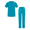 Teal Blue, variant on Adar Addition Go-Basic Scrub Set For Men - Classic V-Neck Scrub Top & Cargo Scrub Pants