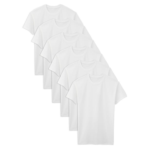 Fruit of the Loom Tall Men's White Crew Undershirts, 6 Pack, Sizes LT ...