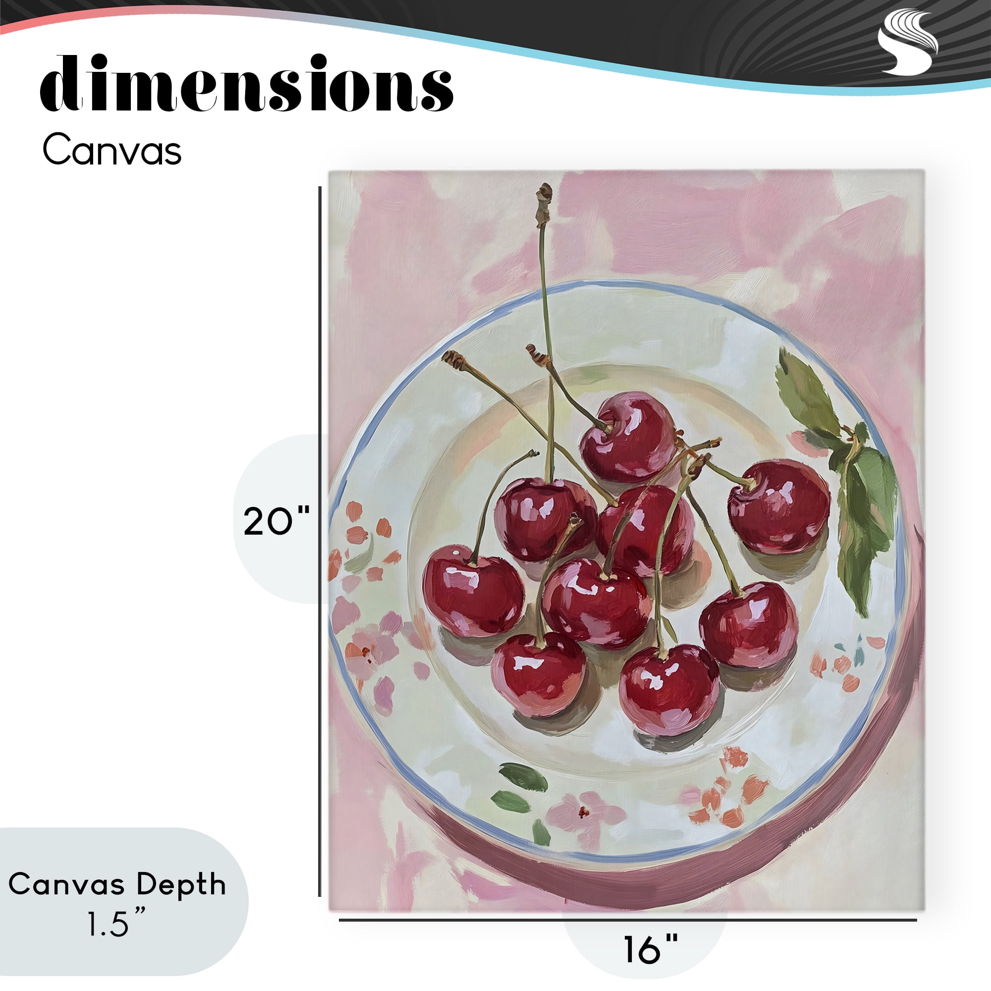 Stupell Industries Plate of Summer Cherries Canvas Wall Art, design by The Prints Vibe