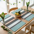 thumbnail image 5 of Turquoise Morocco Placemats Set of 4, Geometric Grey Stripes Modern Washable Wipeable Table Mats for Dining Tables, Indoor Outdoor Kitchen Place Mats for Holiday Party Table Decor, 5 of 9