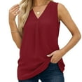 thumbnail image 5 of Tbopshirt Womens Tank Top Women Blouse T-shirt Tunic Tops Loose Casual Sleeveless V-Neck Solid Casual, 5 of 5