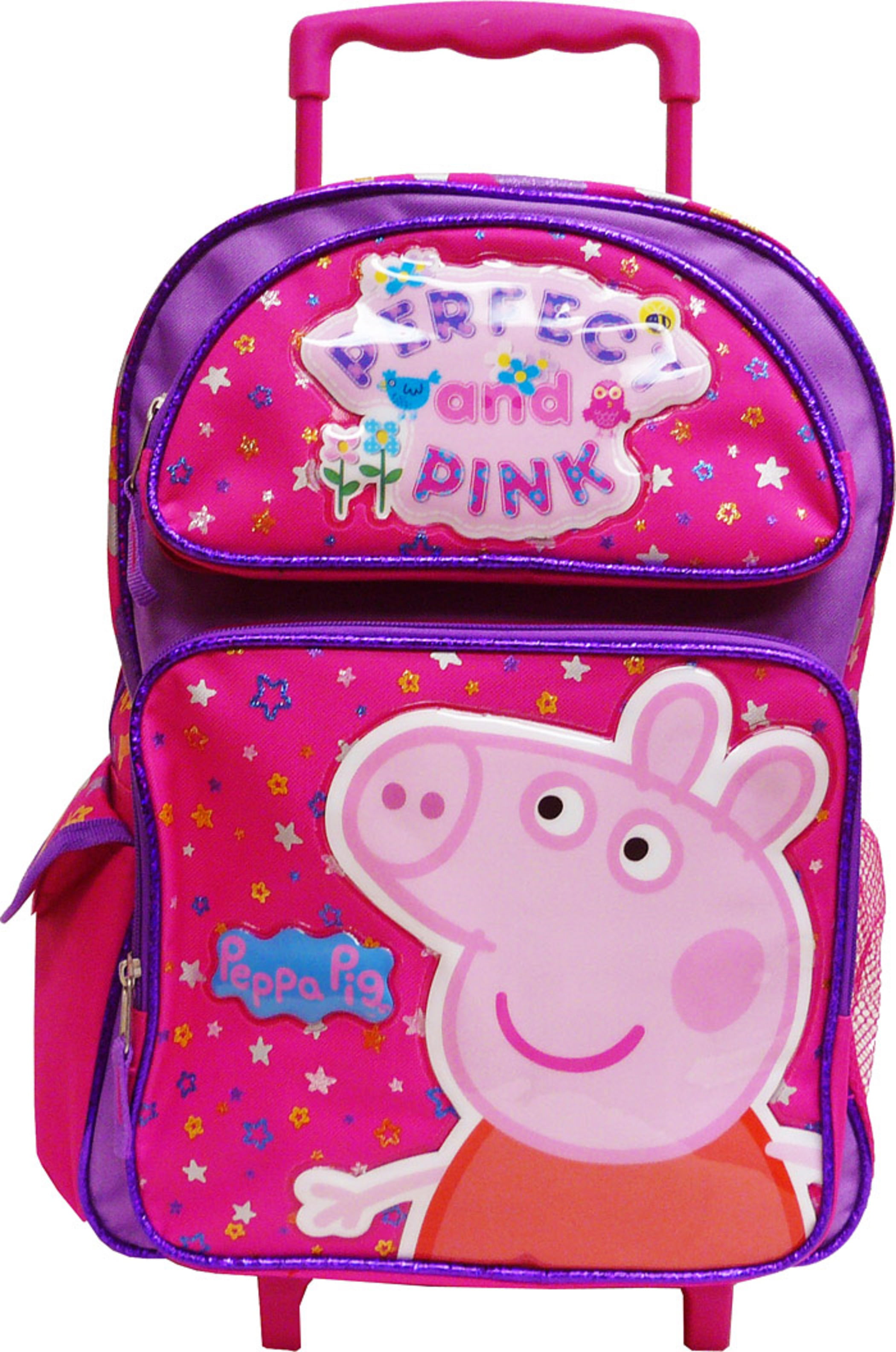Peppa Pig And Friends Kids Girls School Backpack Book Bag 16" Rainbow Full Size 