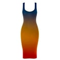 thumbnail image 4 of USSUMA Summer Dresses for Women 2022 Tie-Dye Print Sexy Club Bodycon Pencil Midi Womens Dresses Sleeveless Sundresses for Women U Neck Wedding Guest Dresses for Women, 4 of 4