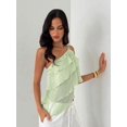 thumbnail image 4 of Blusa Verde-2 Con Volantes En Capas, Tirante Delgado, Sin Espalda, 4 of 30