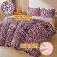 thumbnail image 7 of XeGe Cheetah Print Fluffy Faux Fur Duvet Cover Set, 3 Pieces Soft Plush Fuzzy Bedding Set(1 Faux Fur Leopard Print Comforter Cover + 2 Furry Pillow Cases), Zipper Closure(King, Black and Pink), 7 of 7