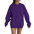 thumbnail image 2 of IMENGL Womens oversized solid color sweatshirts pullover, Blue L, Size M-3XL, 2 of 5