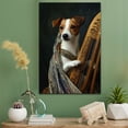 thumbnail image 2 of Smooth Fox Terrier Cute Dog Harp Stretched Canvas Size 8x12 – Retro Smooth Fox Terrier Dog Batter in Action With Harp for Themed Living Room, 2 of 5