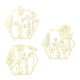 thumbnail image 4 of Decoración de pared de flores de Metal, adorno artesanal decorativo, dorado, conjunto para sala de estar, puerta de baño, Bar, 3 uds., 4 of 9