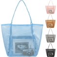 thumbnail image 1 of Mesh Beach Bag, Extra Large Beach Tote with Zipper Pocket Pool Bag for Cruise/Swim/Vacation Essentials, 1 of 7