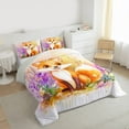 thumbnail image 3 of Castle Fairy Teens Cartoon Fox Twin Comforter Sets,Kawaii Floral Animal Bedding Set, 3 of 8