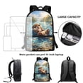 thumbnail image 6 of Yuyamidu Cute Otter Scenery Children's Backpack for School Girls, Lightweight Bookbag with Multiple Pockets for Primary Students Daily Use Travel Outings, 6 of 6