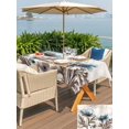 thumbnail image 6 of Outdoor Table Cloth with Umbrella Hole and Zipper,Spring Floral Waterproof Rectangle Tablecloth 60"x102",Teal Tulip Farmhouse Retro Botanical Herb Washable Table Cover for Outside Party Patio Picnic, 6 of 6