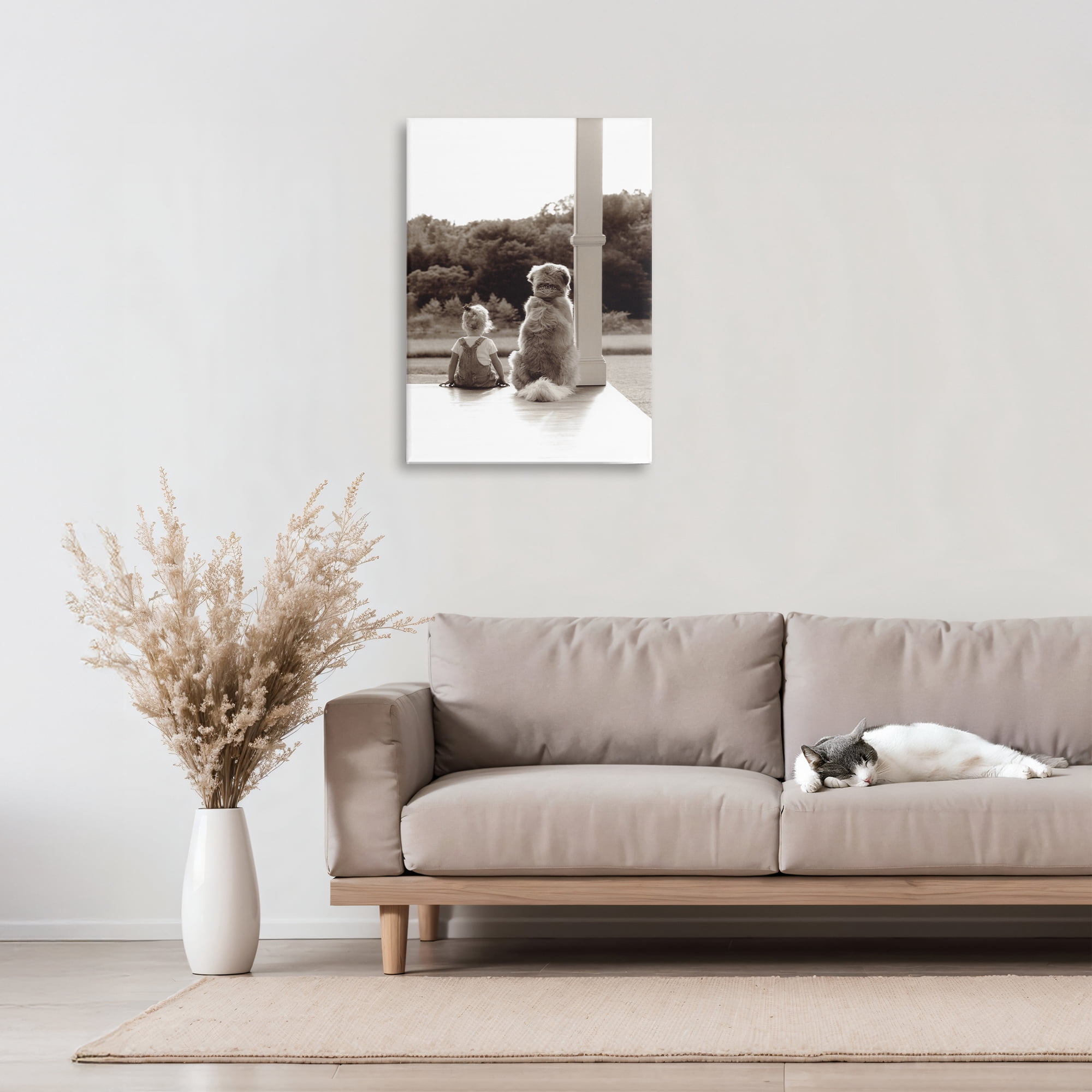 Stupell Industries Child And Dog Friendship Canvas Wall Art, design by Kendra Dew