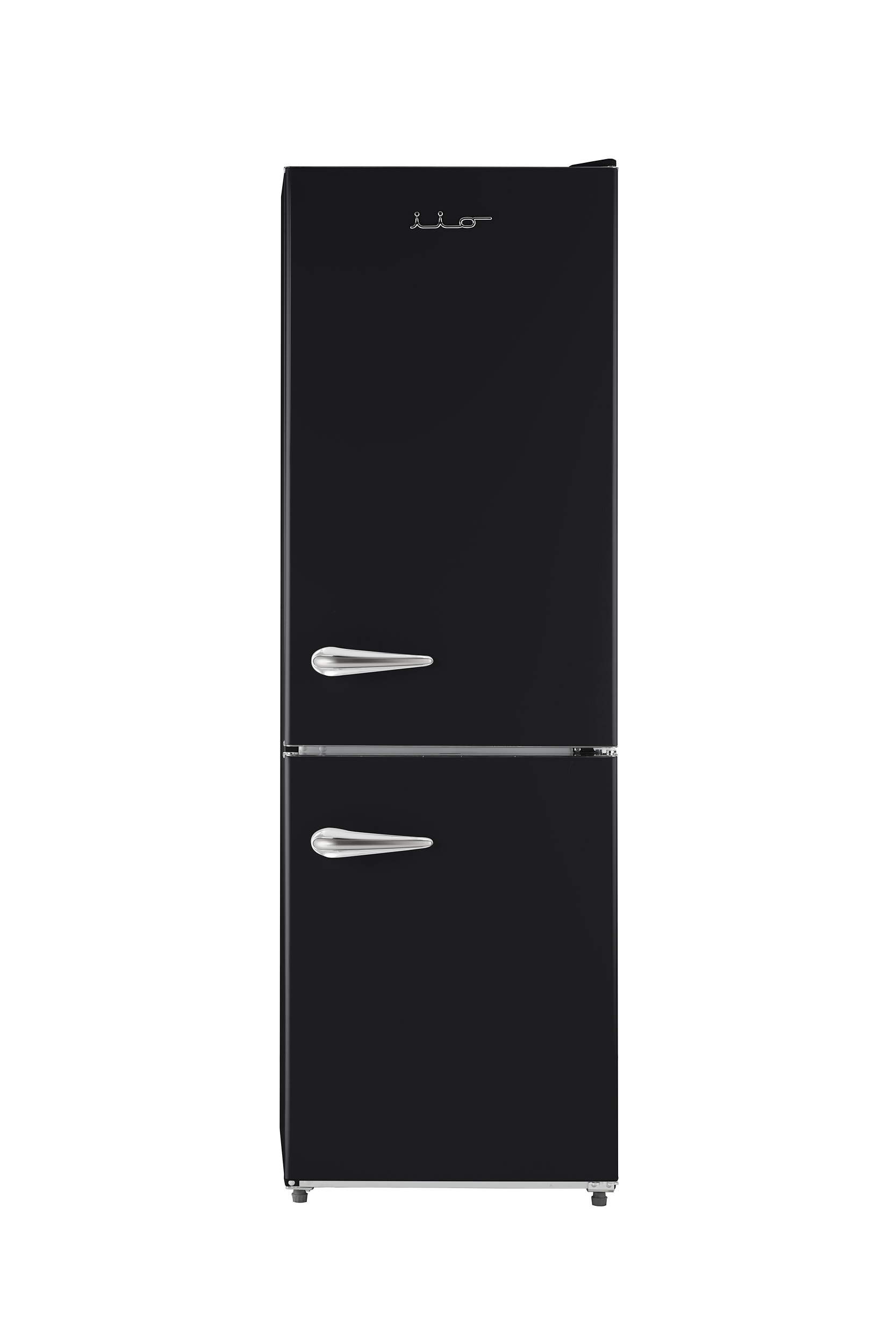 iio 24" 11 Cu Ft Bottom Freezer Retro Refrigerator, Fridge for Bedroom, Multiflow 360, Small Mini Ice Cube Tray, 1 Fruit container, LED, Dorm RV Office Beverage Quiet Compressor, Black (Right Hinge)