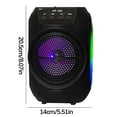 thumbnail image 3 of Altavoces Bluetooth Inalámbricos, Subwoofer de Altavoz Bluetooth Portátil Al Aire Libre, Audio de 5W con Luz Rgb 18650 Batería, Altavoces Bluetooth Portátiles 140x140x205Mm, 3 of 9