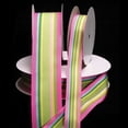 thumbnail image 3 of The Ribbon People Pink, Green and Blue Striped Grosgrain Woven Craft Ribbon 2" x 55 Yards, 3 of 3