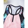 thumbnail image 6 of YONGHS Kids Girls 3 Piece Tankini Swimsuit Floral Print Top with Boyshorts Bottoms Swimwear 4-16 Black Floral 16, 6 of 7