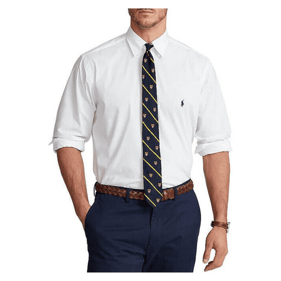 Polo Ralph LaurenBig and Tall Solid Poplin Stretch Long-Sleeve Woven Shirt, 3LT