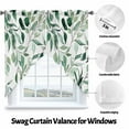 thumbnail image 3 of Green Eucalyptus Leaf Swag Valances for Windows 2 Pack Watercolor Plant Farm Swag Kitchen Curtains 36 Inches Long Rod Pocket Short Window Treatment for Kitchen Bathroom 36"x36", 3 of 8