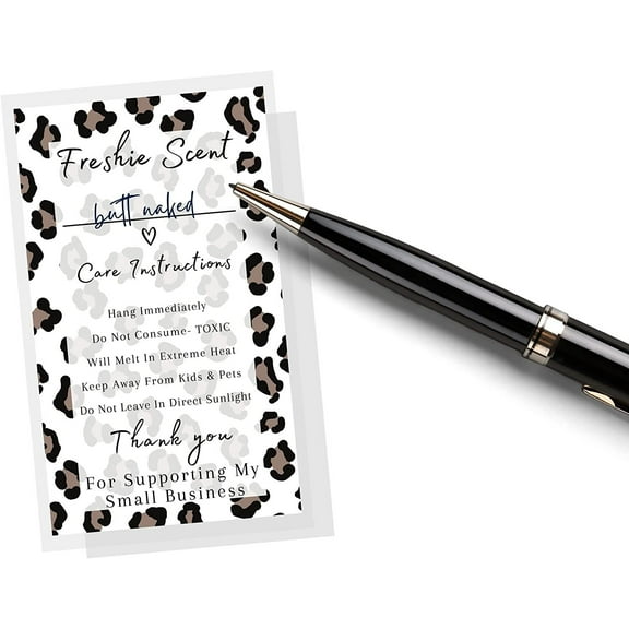 Freshie Label Stickers  30 Pack  2x3.5" inches Stickers  Freshies Supplies for DIY Crafts for use with Freshies Supplies, Beads and Silicone Molds, Freshies Scent Labels  Leopard Background Design