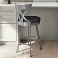 thumbnail image 5 of Amisco Washington 26 In. Swivel Counter Stool - Black Faux Leather / Glossy Grey Metal, 5 of 9