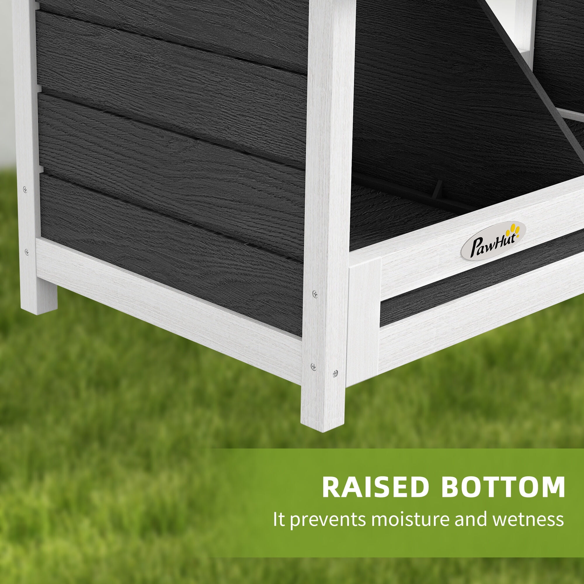Pawhut Wood Chicken Nesting Box,3 Hole Chicken Boxes for Laying Eggs,Chicken Coop Nesting Box with Asphalt Roof for Indoor or Outdoor,Fits Up To 3 Hens,Gray,Gray Wood Pet Supplies Pet Beds Furniture