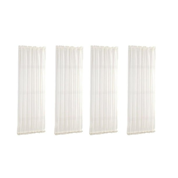4 Cortinas Blancas para Puertas Francesas - Panel de Cortina Opaco para Puerta de Patio O Puerta de Vidrio