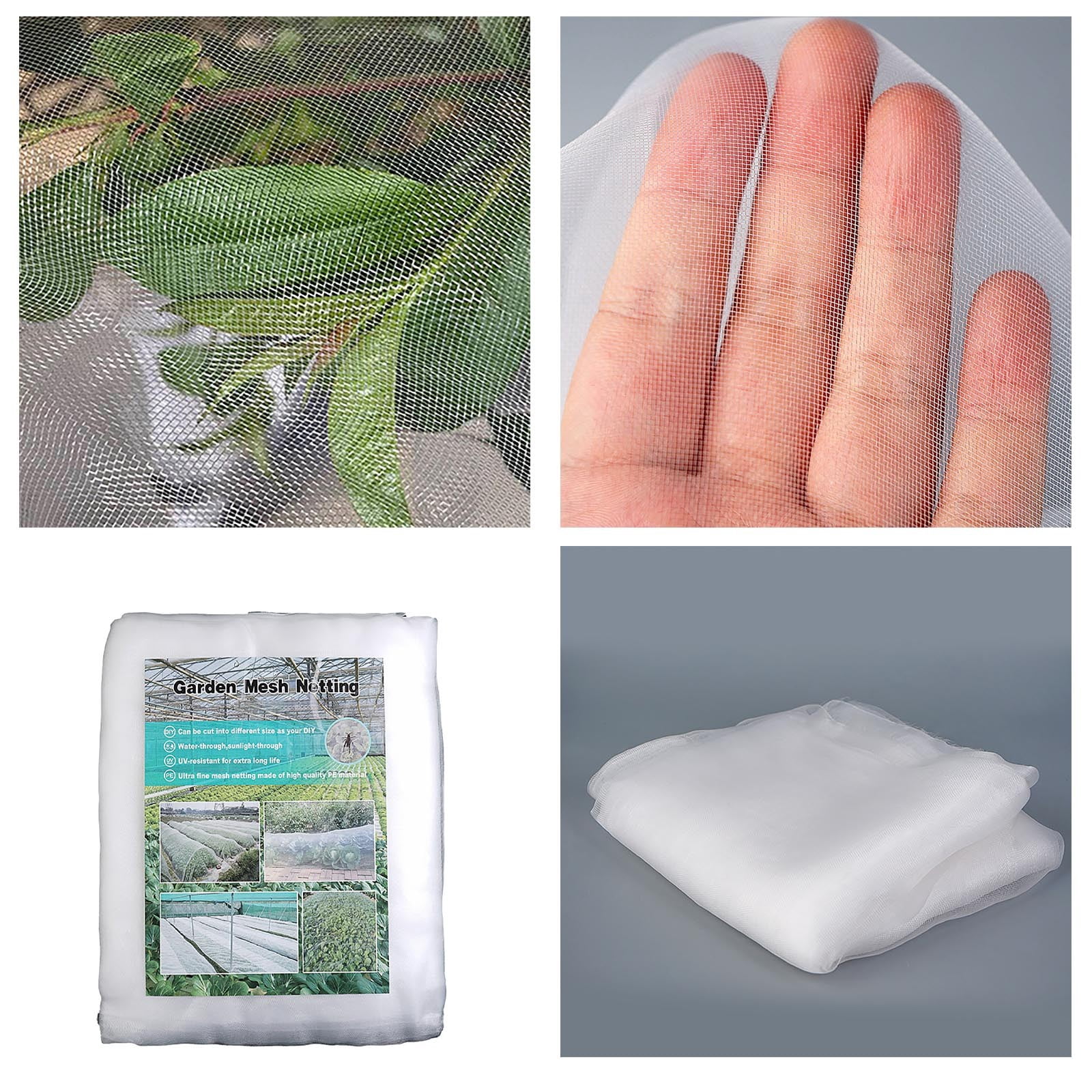 3X8M Pe Garden Netting Mesh Ultra Fine Net Breathable Plant Covers Protection For Vegetables Fruits Flowers Crops(Clear-One Size)