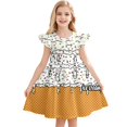 thumbnail image 1 of Robes d'Été pour Filles Décontractées Sans Manches à Col Rond, Manches Volantées, Robe de Jeu pour Tout-Petits et Enfants pour l'Extérieur, le Quotidien et les Activités Scolaires, 1 of 4