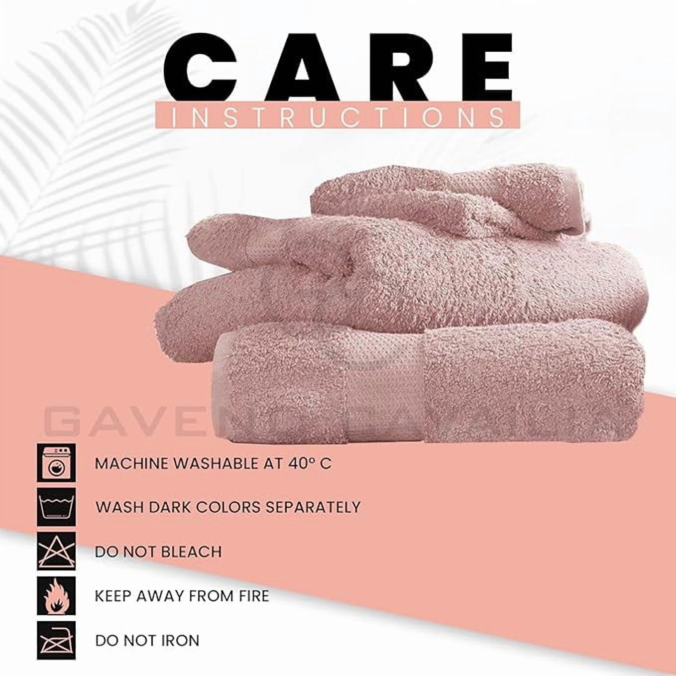 Quantum Creation 100% Cotton 600GSM Blush Pink Bath Towel, 2 Count