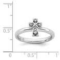 thumbnail image 5 of 925 Sterling Silver Stackable Expressions Rhodium White Topaz Cross Ring Size: 8; for Adults and Teens; for Women and Men, 5 of 5