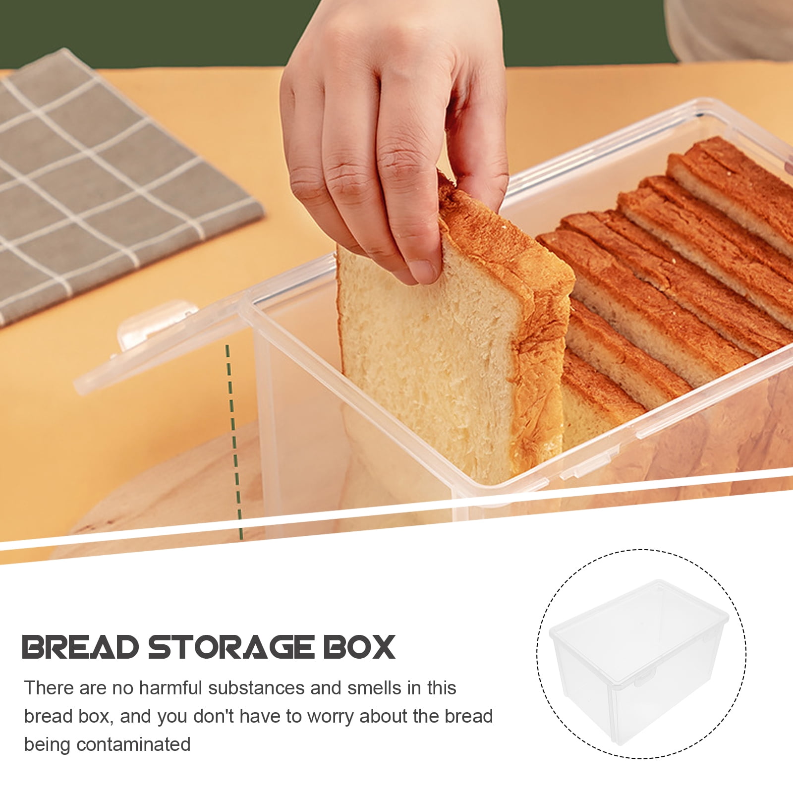 Household Toast Storage Box Plastic Bread Container Dustproof Cake Box