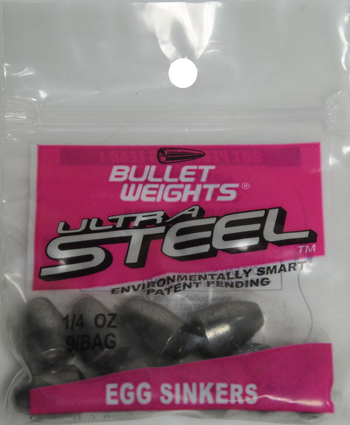 Bullet Weights® Ultra Steel™ Egg Weight 1/4 Oz. 9 sinkers