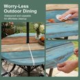 thumbnail image 5 of Round Outdoor Tablecloth with Umbrella Hole and Zipper, Farmhouse Light Blue Brown Tablecloth with Elastic Waterproof, Vintage Wooden Striped Patio Table Covers for 31" - 35" Picnic Pool Tables, 5 of 9