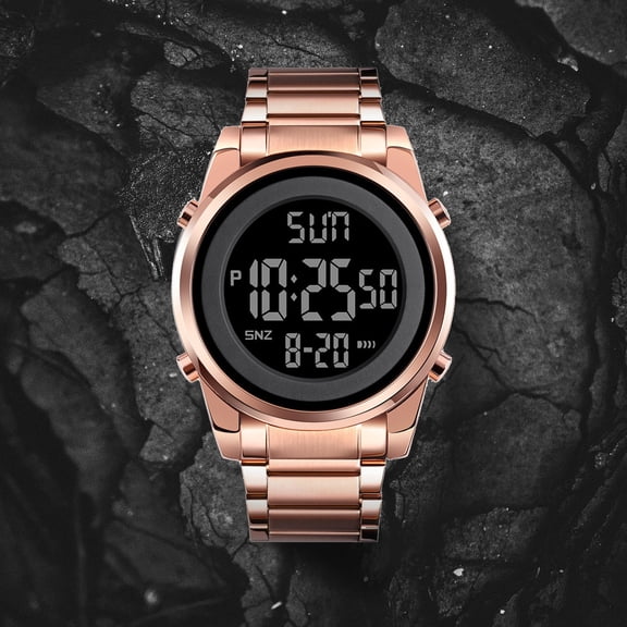 Weloille Men's Rugged Outdoor Sports Digital Watch Waterproof with Luminous Display for Hiking Camping Running Swimming Durable Design