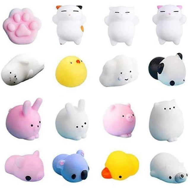 16 Pcs Cat Squishy Mini Squishies Stress Mochi Squishy Toys Mochi Squishies Random Color