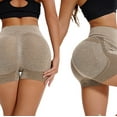 thumbnail image 4 of JJHGVB Gym Shorts Women Yoga Shorts Women's Tummy Athletic Shorts Stretch Workout Biker Shorts Butt Lifting Scrunch Gym Shorts Athletic Shorts Butt Lifting Shorts Khaki L, 4 of 4