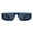 Blue (Black), variant on Men's Wrap Around Rectangular Sunglasses Bold Futuristic Biker Shades UV400 Blue
