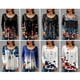 thumbnail image 3 of Moda mujer imprimir blusa o cuello manga larga botón fruncido suave elástico camiseta casual top Abanopi Aqua/Medio, 3 of 7