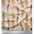 thumbnail image 1 of Soimoi White Poly Georgette Fabric Eagle Feather Print Fabric by the Yard 42 Inch Wide, 1 of 3