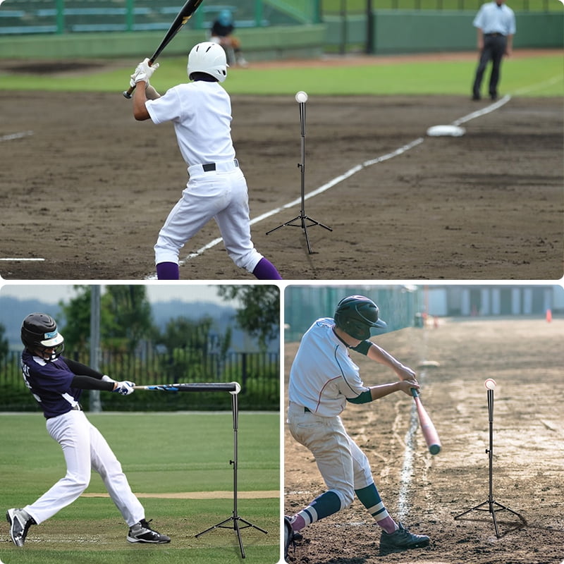 Baseball Batting tee for Adults and Youth Teens, Portable Tripod Stand Base Tee Easy Adjustable Height 28 to 45 inches for Hitting Training Practice & Carrying Bag