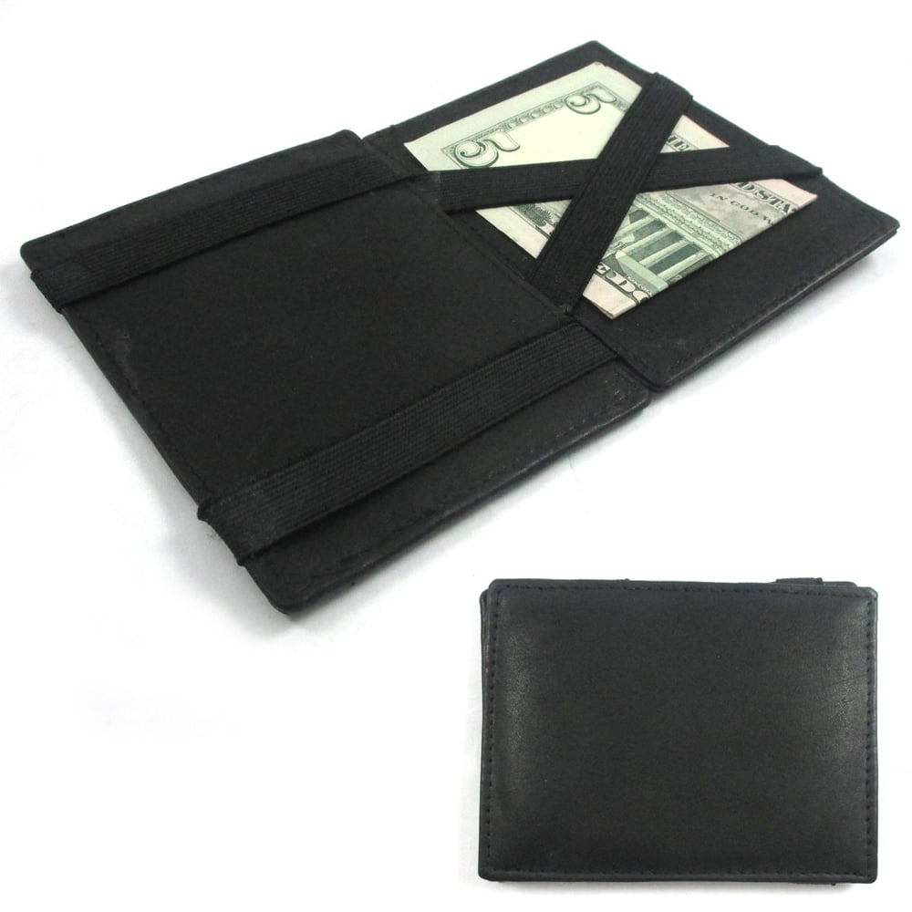 Mens Wallet SODIAL Mens Magic Flip Wallet Money Clip Bifold Slim Credit Card Holder Purse Black R 