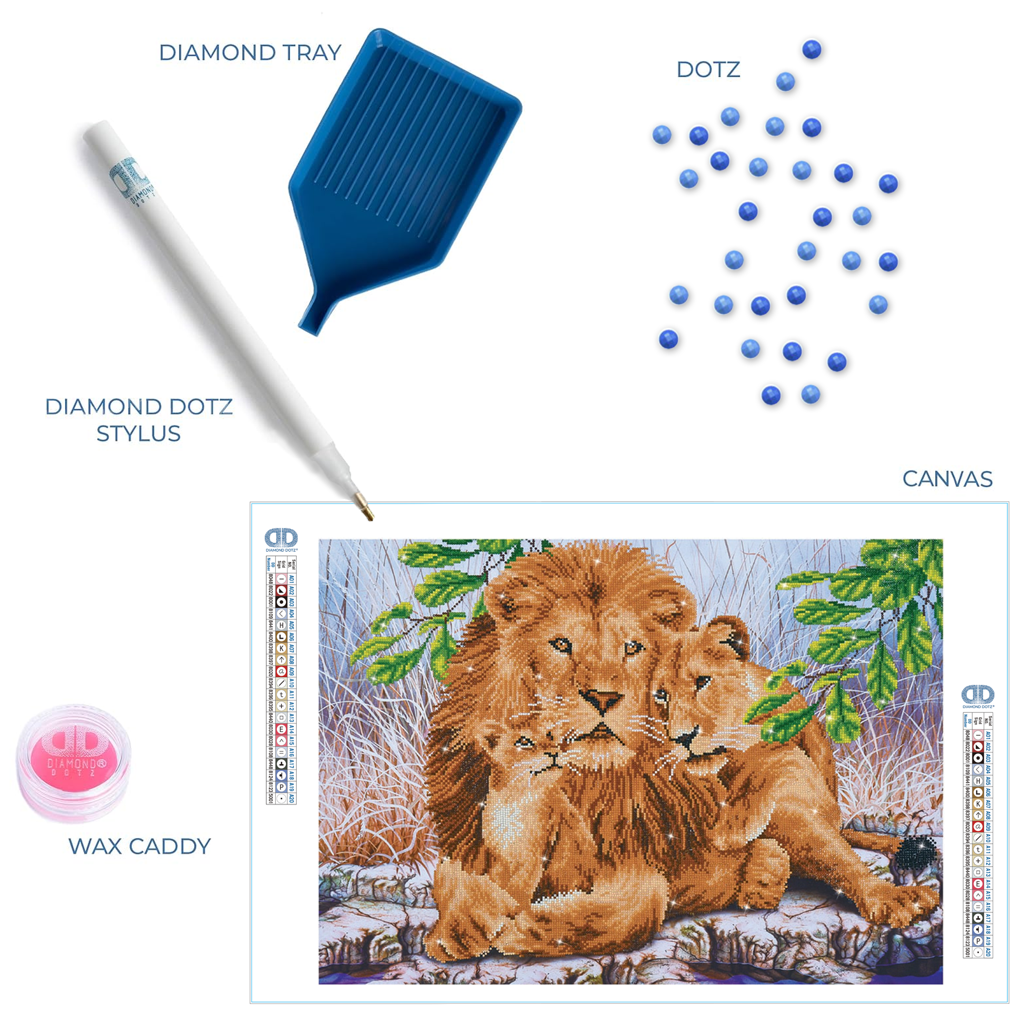 Diamond Dotz Lion Family Animal Diamond Painting Kits for Adults - Diamond Art Kits a Relaxing Creative Craft Kit with Dotz Gems 30.3"x21.6"
