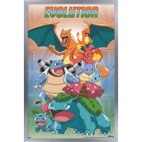 Pokemon - Evolution Trio Wall Poster, 22.375" x 34", Framed