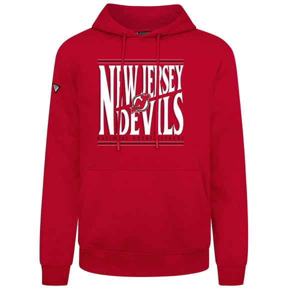 Men's Levelwear Red New Jersey Devils Podium Powerhouse Pullover Hoodie